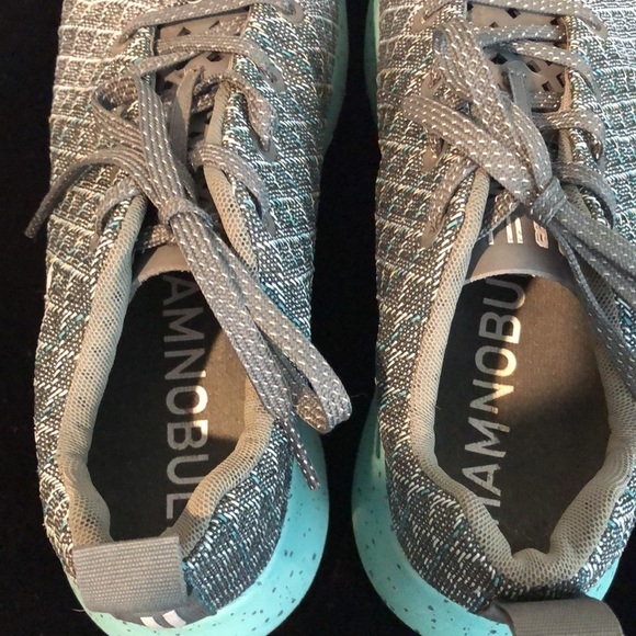 NOBULL Matrix Trail Runner Diamond Textured Gray Teal Shoes Size 7 - Picture 6 of 9